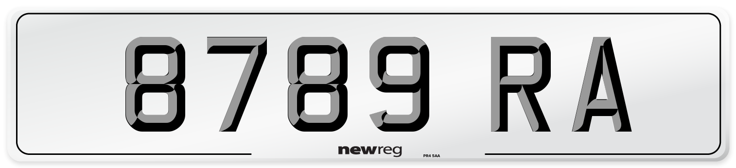 8789 RA Number Plate from New Reg